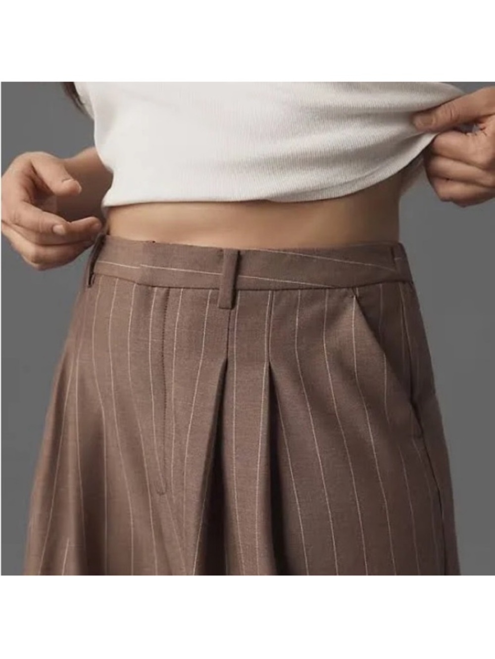 Zara Pinstripe Wide Leg Trouser